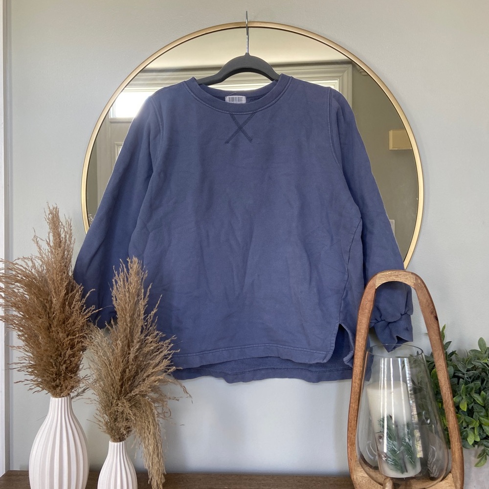 blue crewneck